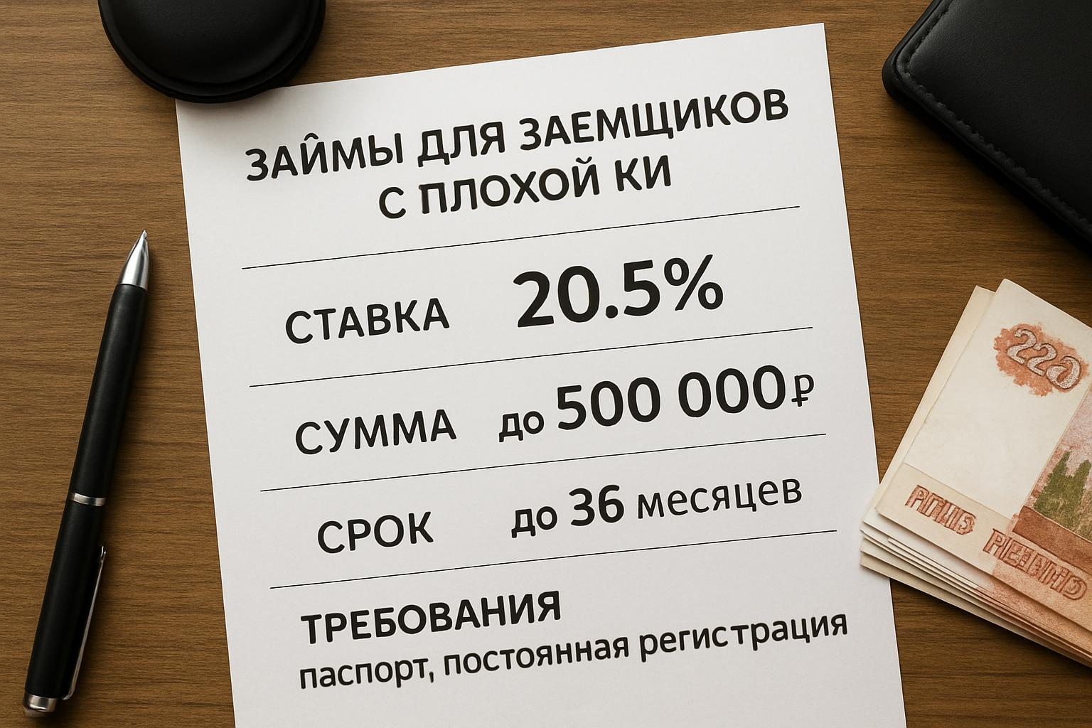 Условия займов для заемщиков с плохой КИ — ставки, суммы, сроки, требования