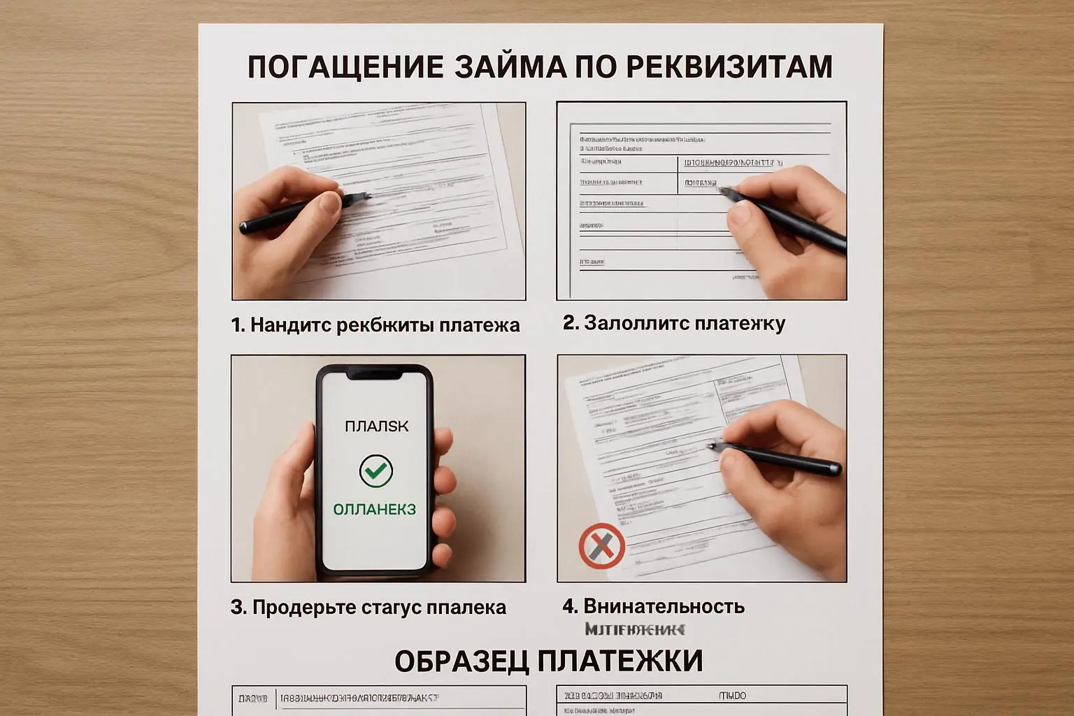 Как погасить займ по реквизитам — пошаговая инструкция, образец платежки