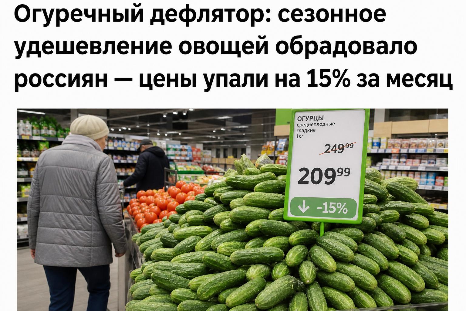 Огурцы стали самым подешевевшим продуктом в апреле: минус 15% за месяц