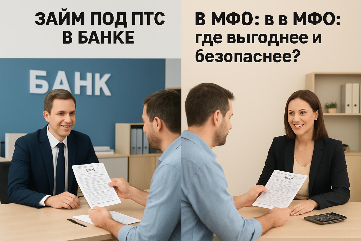 Займ под ПТС в банке или МФО: где выгоднее и безопаснее