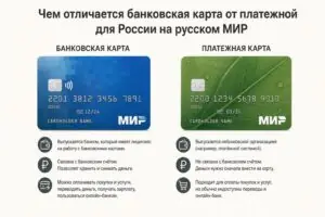 Чем отличается банковская карта от платежной