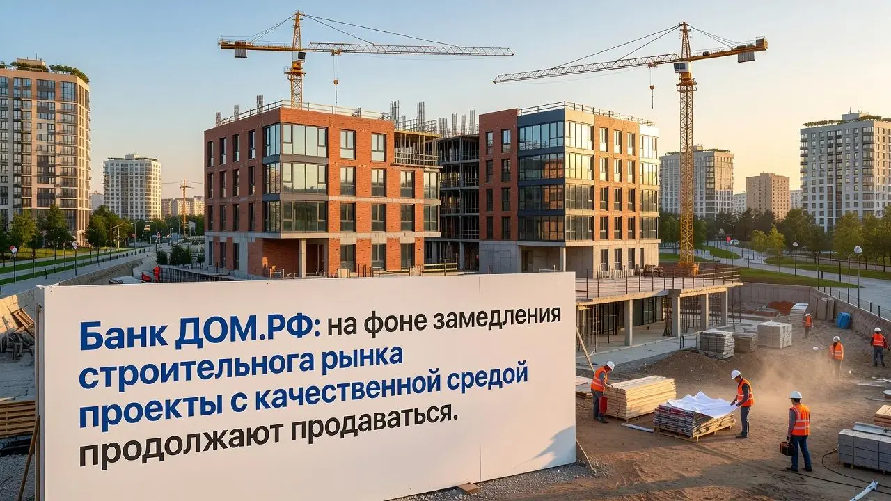 Банк ДОМ.РФ: на фоне замедления строительного рынка проекты с качественной средой продолжают продаваться