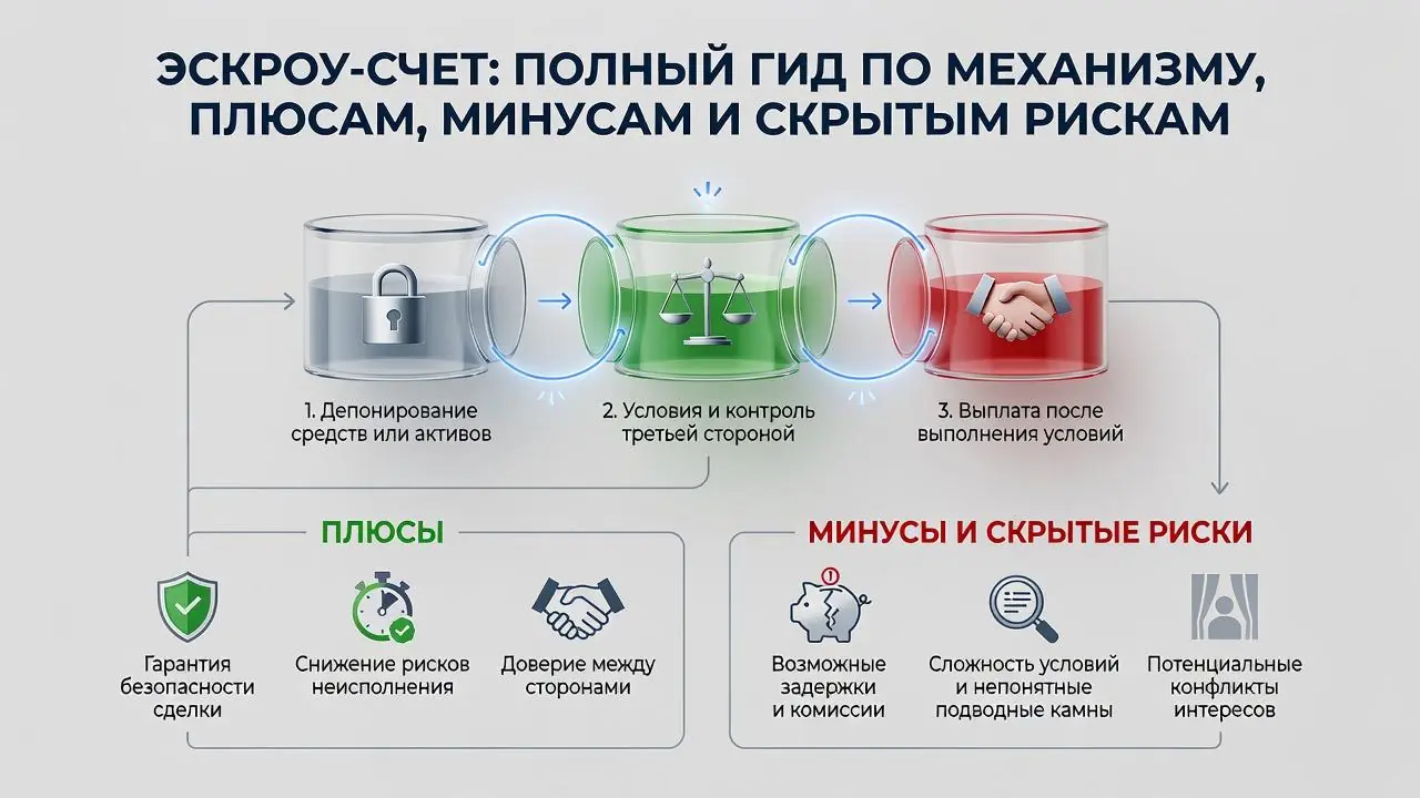 Эскроу-счет: полный гид по механизму, плюсам, минусам и скрытым рискам